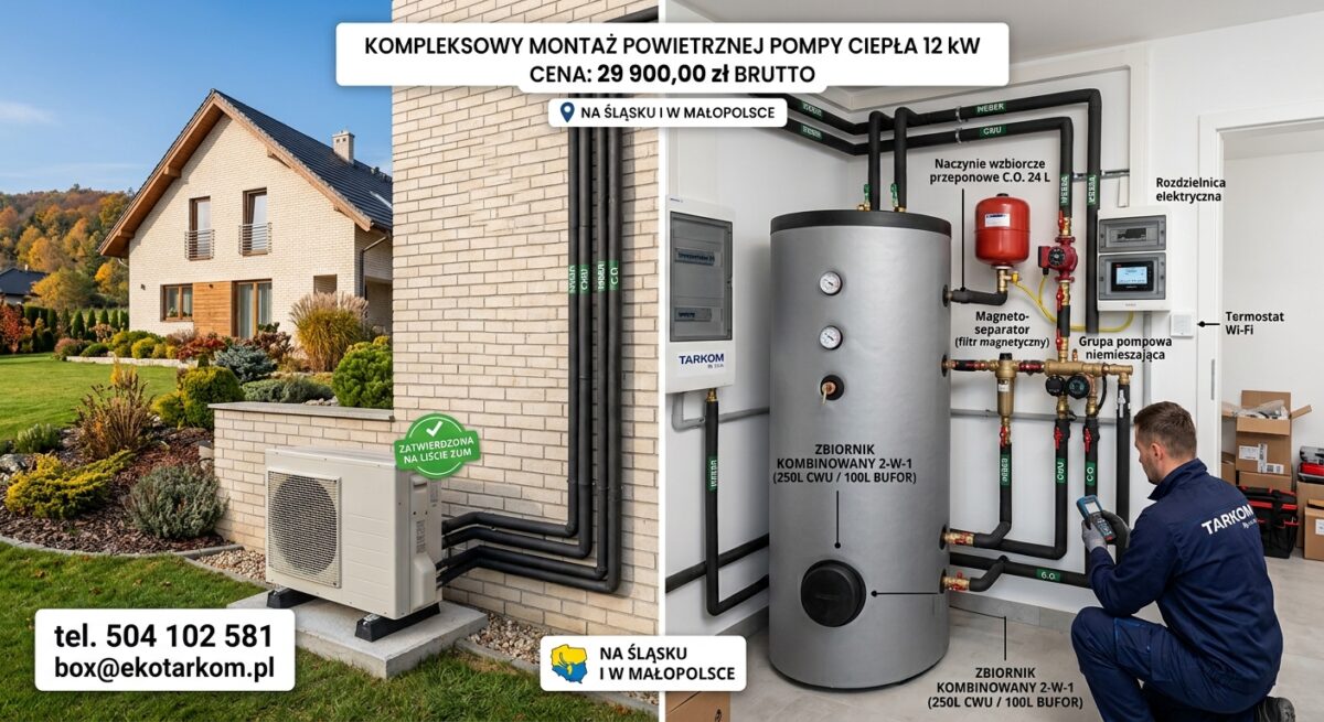 Kompleksowy Montaż Powietrznej Pompy Ciepła Weber 12 kW z Listy ZUM